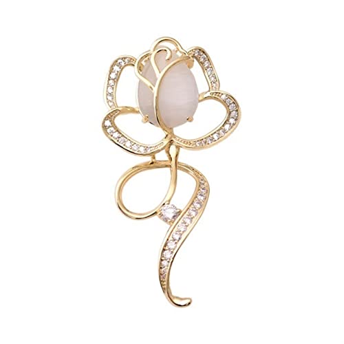 Broche broche tulipe haut de gamme corsage en émail et cristaux brillants