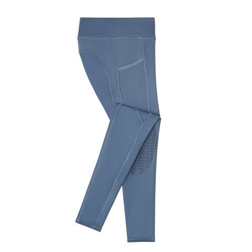 Dover Saddlery Riding Sport Kids' Equestrian Winter Knee-Patch Tech Tight - Blue - Large