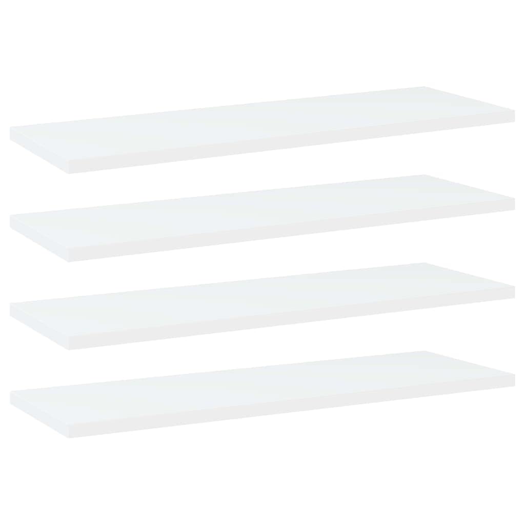 Bücherregal-Bretter 4 Stück Weiß 60x20x1,5 cm Holzwerkstoff Regalsystem Erweiterbar für Wand und Stand mit stabiler Aufbewahrung für Wohnzimmer Schlafzimmer Büro und Garage