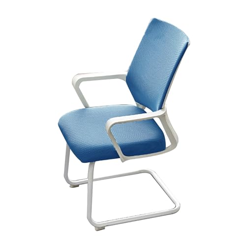 Chaise de bureau en mesh sans roues bleu fauteuil invité réunion LWX
