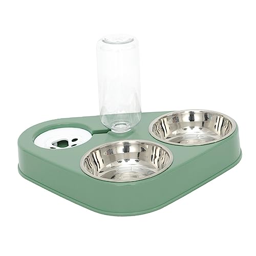 Toyvian 自動飲料水とフードボウル 犬用ウォーターボウルディスペンサー ペット 水皿 噴水 屋内 猫用ウォーターディスペンサー 犬用ウォーターディスペンサー Pe Green