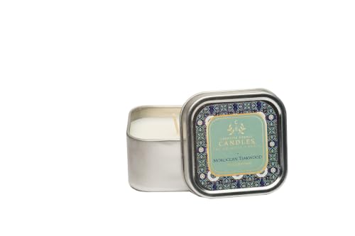 Massage Oil Candle/Lotion Candle - Creative Energy Candles Moroccan Teakwood, 3.5 oz Hand Poured Soy Wax with Essential Oils, Coconut Oil & Vitamin E, Self Care & Couples