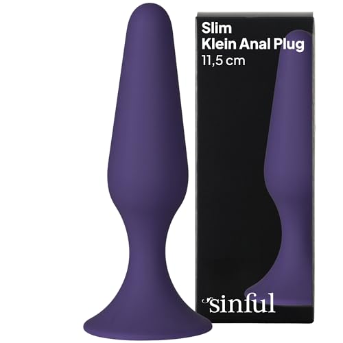 Sinful Slim Silikon Analplug Klein für Anfänger - Kleiner Analplug für Frauen und Männer - Anal Butt Plug für Paare - Lila Anal plug - Buttpluck Anfänger - Buttplug Sexspielzeug für Einsteiger