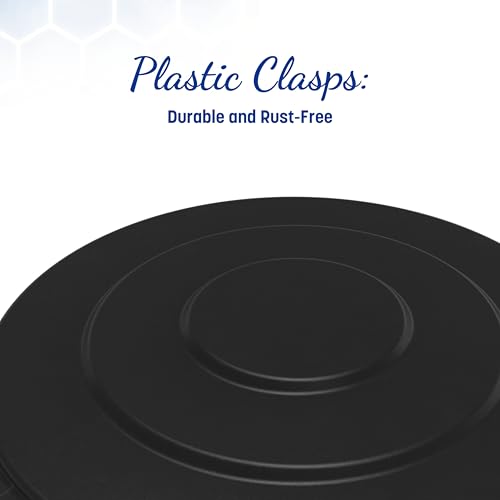 Image of SPARTA Bronco Round Lid for Waste Bin, Trash Can Lid for 10 Gallon Garbage or Recycling, Black