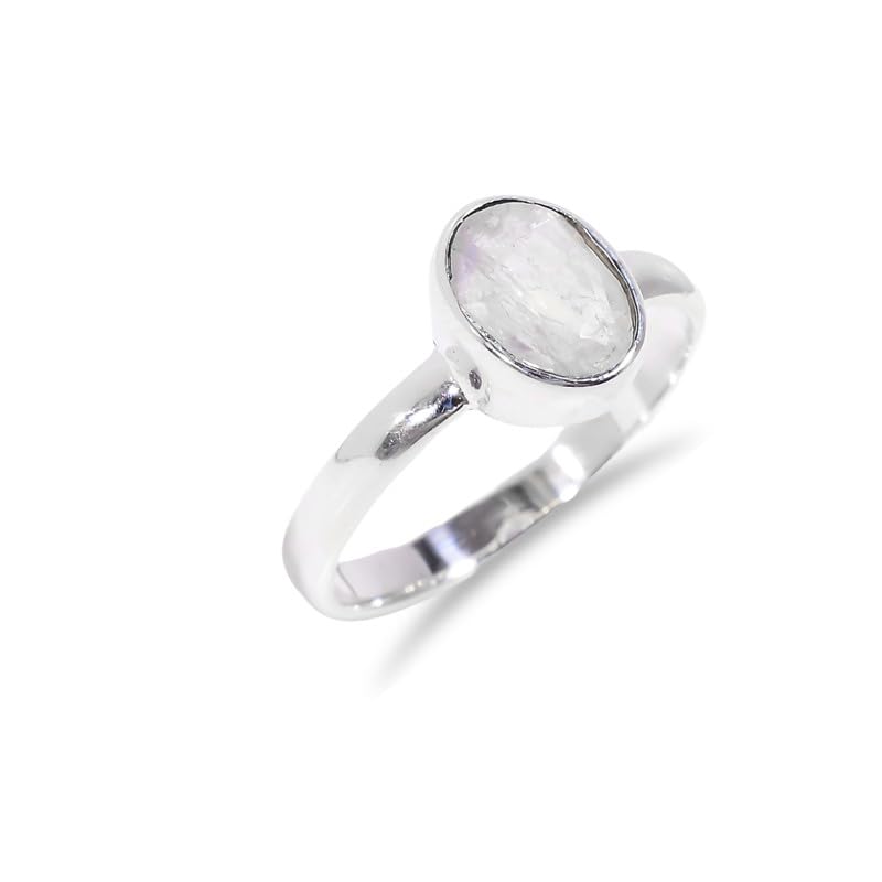 Bague pierre de lune argent véritable un cadeau bohème mixte unique
