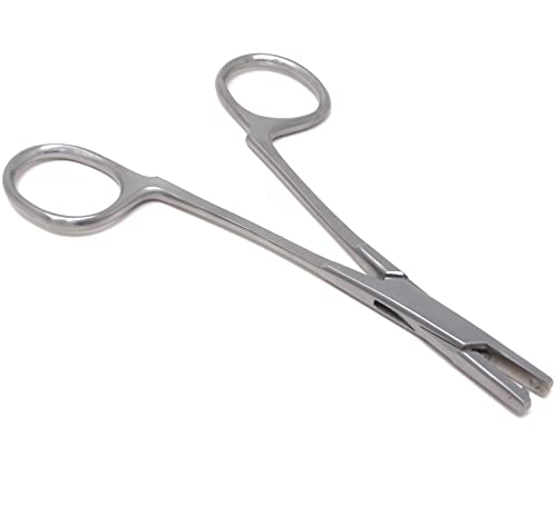 A2ZScilab-Piercing Clamp, Professional Body Piercing Clamp For Ear Lip Navel Nose Tongue Septum Sponge Piercing Tools Forcep Clamp Body Piercing Plier Tool Piercing Supplies (Ear Punch 12cm - 2mm Dia)