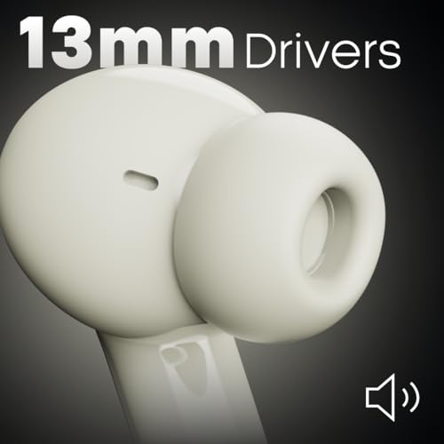 Image of Leaf Buds X714 True Wireless 4 in 1 Earbuds with ANC, AI Sound App, 70H Playtime, Active Noise Cancellation (30dB), Fast Charge(10min=5Hr), Quad Mic ENC, 13m Driver, Bluetooth v5.4 TWS (Ivory)