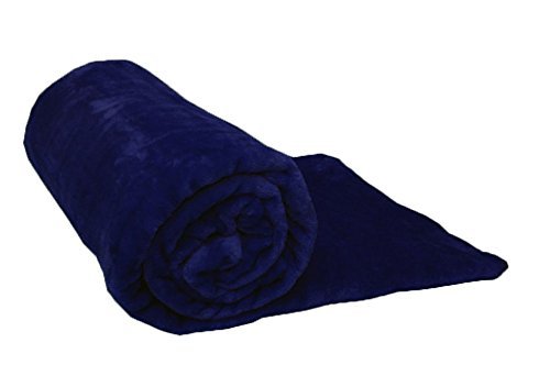 Papa Jones Ltd Soft Warm Faux Fur Throw Sofa Bed Blanket, Fluffy Reversible Blankets, Pure Polyester Lightweight And Breathable Microfiber For Bed Couch Sofa (Large (150cm x 200cm), NAVY BLUE)