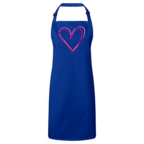 Tablier cuisine premium coeurs roses tracé minimaliste pour passionnés de gastronomie