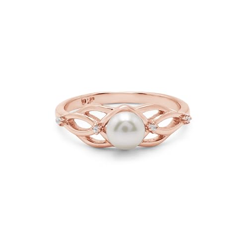 Bague bypass en argent perle et topaze : bijou de fiançailles élégant pour femme