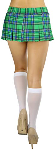 ToBeInStyle Women's Plaid Pleated Pull On Mini Novelty Skirt Rave Schoolgirl2