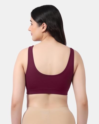 Image of Lavos Bamboo Cotton Comfort Sleeping Bra for Women, Slip On Bras to Wear at Home, Non-Padded & Non-Wired Sports Bras, Full /High Coverage, Soft Comfortable & Breathable Broad Strap Bra (Pack of 2)