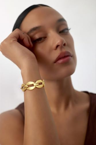 Chunky Gold Stretch Bracelet for Women Adjustable Elastic Chain Bracelet Bold Statement Bracelet Trendy Jewelry4