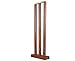 Naqqash Sports Wooden Cricket Wicket Stumps Multi-Surface Placement with Wood Base. 3 Wickets and 2 Bails (Solid Wood)