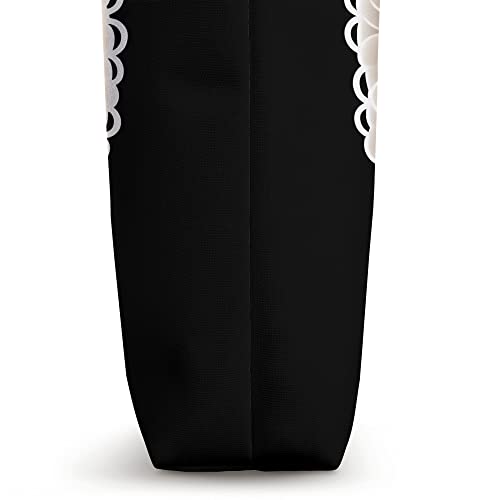 Bolso Tote Negro con Diseño de Oveja Blanca Divertida miniatura 3