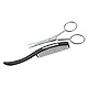 TWEEZERMAN Bartschere und Bartkamm (Moustache Scissors & Comb Set, Trimmen und Schneiden, Ergonomische Design), Silber