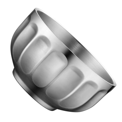Gatuida Tazón de Acero Inoxidable Doble Capa Aislamiento Térmico Antiquemaduras Bol para Fideos y Comida Casera Resistente y Fácil de Limpiar para Uso Doméstico y Camping