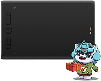 HUION Inspiroy H610X Tableta Gráfica,10x6.25 pulgadas Tableta Gráfica de Dibujo con Función de Inclinación Lápiz óptico sin Batería y 8 Teclas de Acceso Directo para Oficina en Casa y Educación Remota