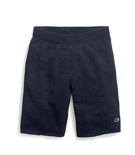 Champion Mens 10 Inch Reverse Weave Cut-Off Shorts, navy, L