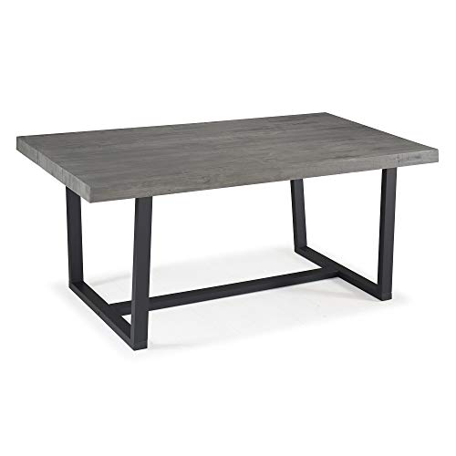 Walker Edison Durango Distressed Solid Wood Dining Table, 72 Inch, Grey