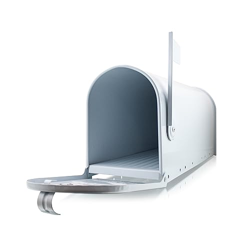 BITUXX Design US Mailbox Amerikanischer Briefkasten Standbriefkasten Wandbriefkasten Letterbox (Weiß)