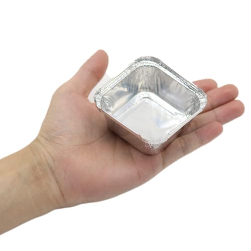 Angelkiss 50 Stück Aluschalen Grillschalen Grill Tropfschalen Quadrat Backformen aus Aluminium für Cupcakes, Backen, Kochen-100ml
