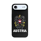 Coat of Arms of Austria Flag Austrian Emblem Case Compatible with iPhone 17 Air Drop Protection Shockproof Anti Fingerprint Phone Cover Slim Fit Silicone Black