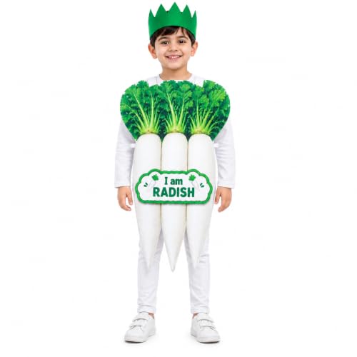 Image of Raj Costume Kids Fruit & Vegetable Fancy Dress Costume | Soft Felt Fruit and Vegetable Cutout Costume for Boys & Girls | School Annual Function