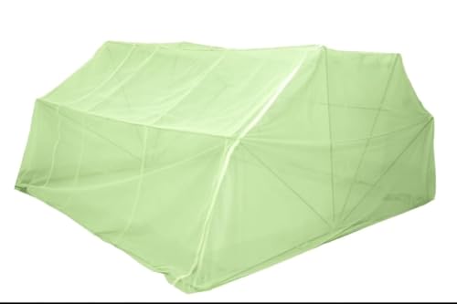 Image of Elegant Premium Cotton Mosquito Net for Double Bed(6x6 Feet Green) | Foldable Machhardani with High-Density Mesh & Washable