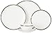Mikasa 5162923 Blakeslee Service de table 5 pièces en porcelaine anglaise Blanc/platine