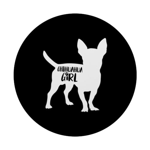 Chihuahua Girl Funny Chihuahua Owner Dog Lover PopSockets Swappable PopGrip, Black - Image 3