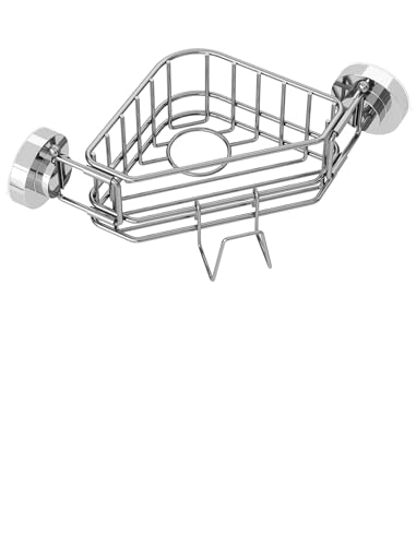NiHome NiHome Corner Sink Caddy, 304 Stainless Steel, Twist-Lock Suction Cup