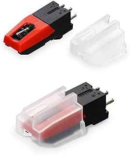 QWORK 2 Pack Record Player Needle with Cartridge, Turntable Stylus Replacement Accessories for Vinyl Record Player, Vintage LP, Phonograph