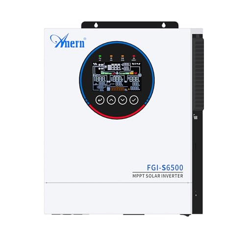 Image of 6500W Hybrid Solar Inverter 48V DC to 220-230VAC, Pure Sine Wave Solar Inverter with 120A MPPT Solar Charge Controller, Fit for 48V Lithium Lead-Acid Gel Battery Home Backup, RV, Off-Grid System