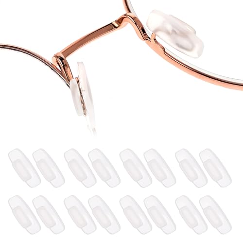 8 Paar Silikon Nasenpads Brillen nasenpads Nasenpads zum Einstecken Weiche Silikon Transparent Antirutsch Rechteckig Einschieben Eindrücken Nasenpads Rutschfeste Brille Nasenpads für Sonnenbrillen