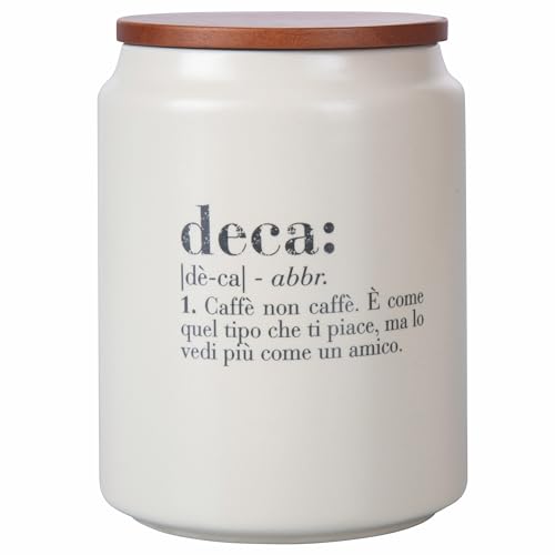 Barattolo caffè 800 ml in gres coperchio in legno Victionary Deca