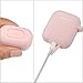 Miso Compatible for AirPods Case with Keychain, Shockproof Protective Premium Silicone Cover Skin for AirPods Charging Case 2 & 1 (AirPods 1, Pink)