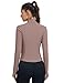 LOMON Women Workout Tops Workout Jackets for Woman Track Jacket Women Zip Up Long Sleeve Jacket Golf Shirt Light Brown S