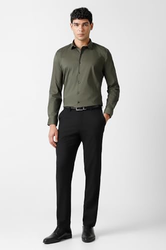 Image of Van Heusen Formal Slim Fit Shirt for Men | Solid | High Stretch Cotton Lycra | Full Sleeves | Ease of Movement