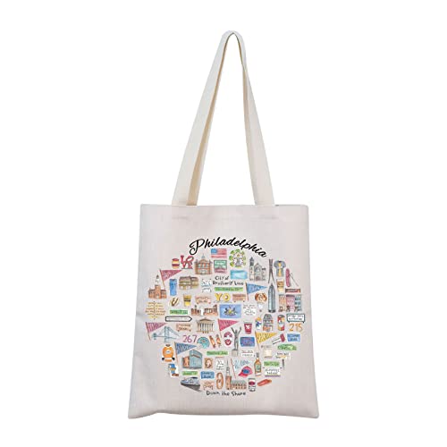 MNIGIU Philadelphia Tote Bag Philadelphia Souvenir Gift Philadelphia Travel Bag Philadelphia Welcome Gift