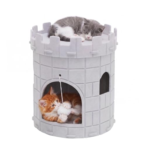Mellownido Cat House for Indoor Cats Felt Cat Bed Cave with Hanging Ball