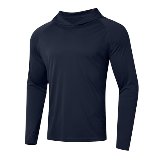 Men's Sun Protection Hoodie Shirts Long Sleeve UPF 50+ Swim Fishing Shirt with Hood Lightweight Rash Guard UV Hoodie Shirts2