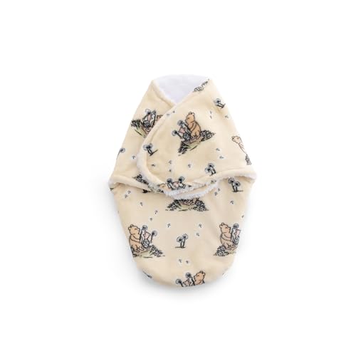 Berkshire Pooh Bear Baby Swaddle Sack - Spaloft Plush Sleep Sack with Classic Pooh Patterns - Snug Fit Swaddle Blanket for Newborns Infants 0-3...