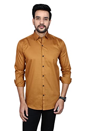 Men's Solid Slim Fit Casual Shirt | Full Sleeves Casual Shirt for...