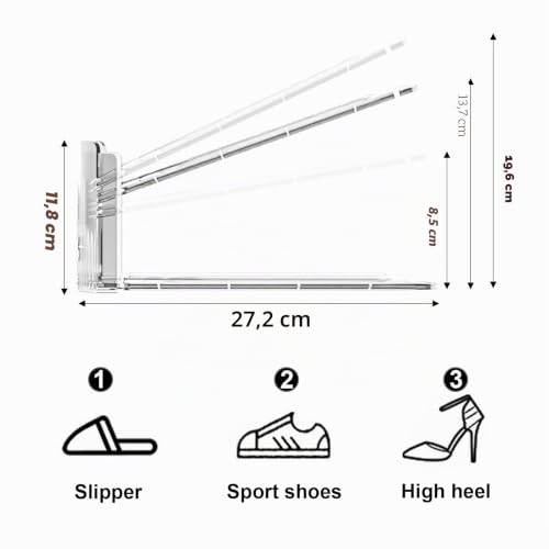 Support de Chaussures Transparent Haute Densité, Design Épuré Ajustable - Lot de 10