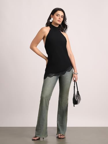 Image of Urbano Fashion Women's Mid Rise Bootcut Washed Jeans Stretchable