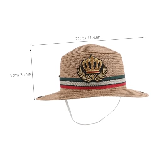BESPORTBLE Boy Girl Straw Sun Hat Boys and Girls Cap for Beach Accessories for and Outdoor Summer Comfortable Hat Khaki2