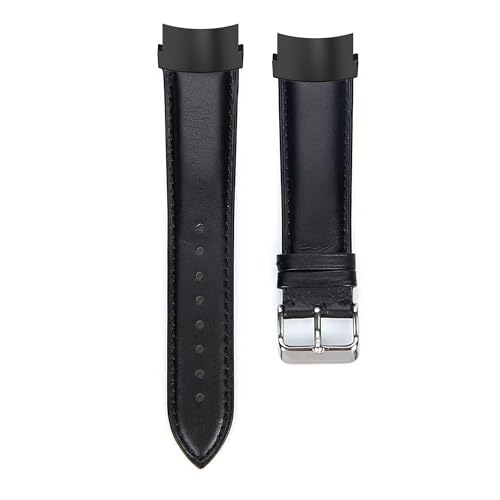 Preisvergleich Produktbild Demupai 22 mm Lederarmband Uhrenarmband für Suunto Elementum Terra / Aqua Smartwatch (schwarz)