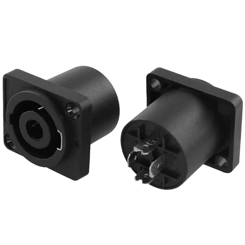 Greluma 6 stück 4 poliger schalttafelmontage lautsprecher buchsenstecker,4 poliger audio lautsprecher buchsenadapter mit runder buchse und drehverschluss für NL4MP, NL4MPR, NL4FC, NL4FX, NLT4X