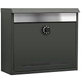 PYKES PEAK ポスト 壁掛け 郵便ポスト 郵便受け ダイヤル式 A4サイズ レターパック対応 おしゃれ 大型 縦型 ガンメタルグレーxステンレス投函口